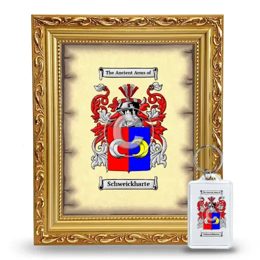 Schweickharte Framed Coat of Arms and Keychain - Gold