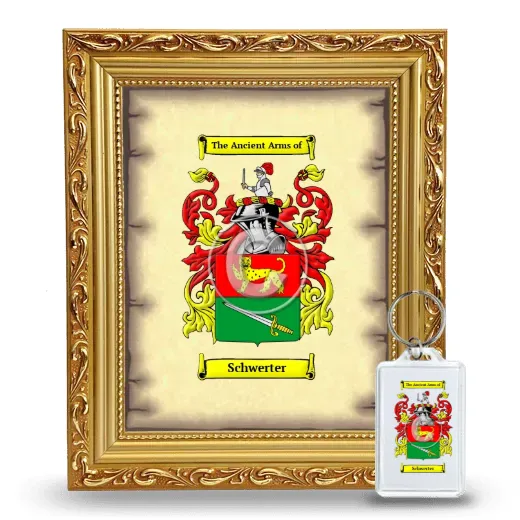 Schwerter Framed Coat of Arms and Keychain - Gold