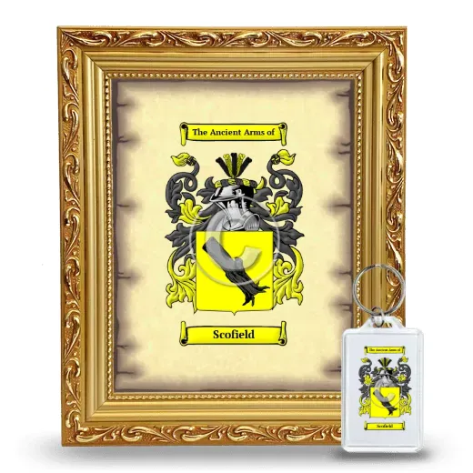Scofield Framed Coat of Arms and Keychain - Gold
