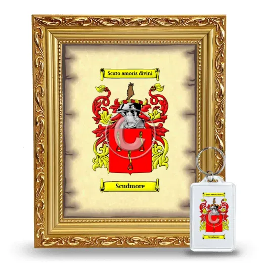 Scudmore Framed Coat of Arms and Keychain - Gold