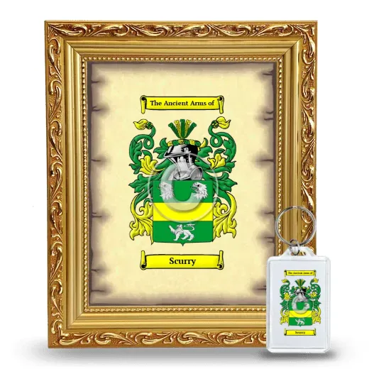 Scurry Framed Coat of Arms and Keychain - Gold