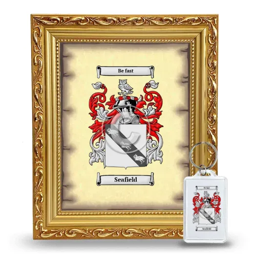 Seafield Framed Coat of Arms and Keychain - Gold