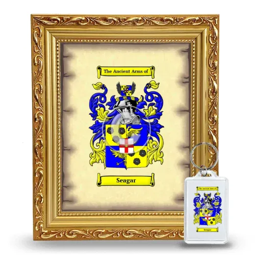 Seagar Framed Coat of Arms and Keychain - Gold