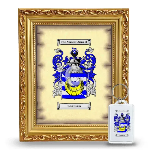 Seamen Framed Coat of Arms and Keychain - Gold