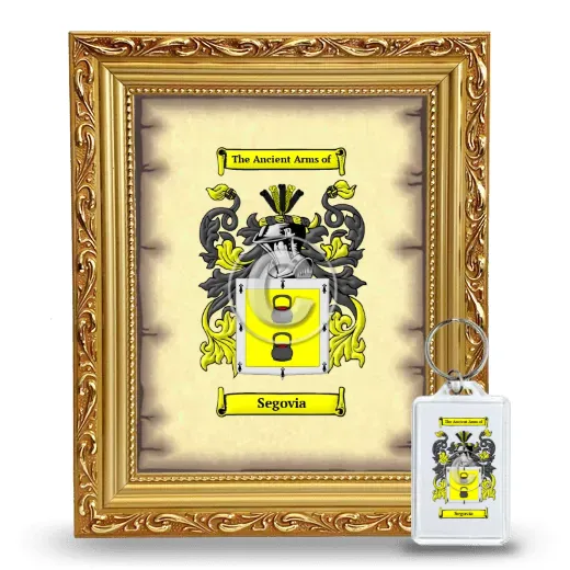 Segovia Framed Coat of Arms and Keychain - Gold