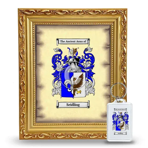 Seidling Framed Coat of Arms and Keychain - Gold
