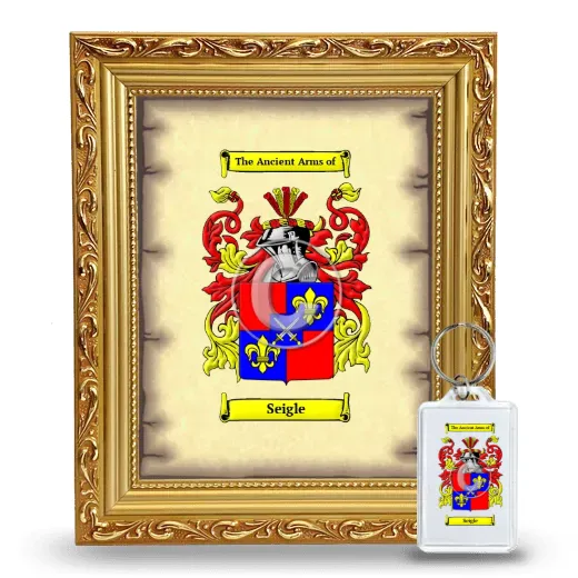 Seigle Framed Coat of Arms and Keychain - Gold