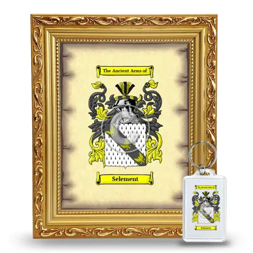 Selement Framed Coat of Arms and Keychain - Gold