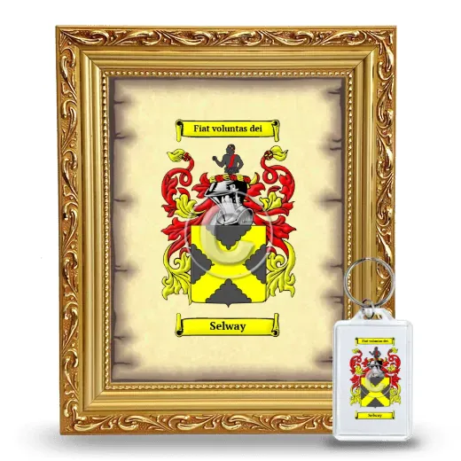 Selway Framed Coat of Arms and Keychain - Gold