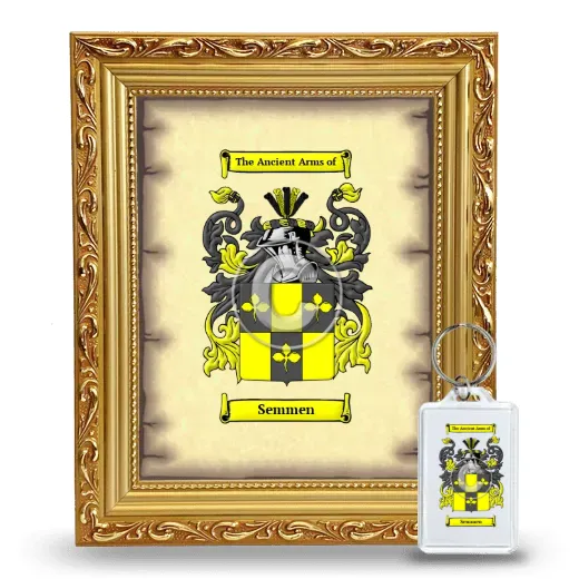 Semmen Framed Coat of Arms and Keychain - Gold