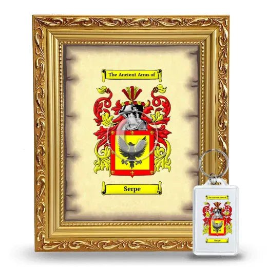 Serpe Framed Coat of Arms and Keychain - Gold