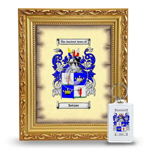 Setzer Framed Coat of Arms and Keychain - Gold