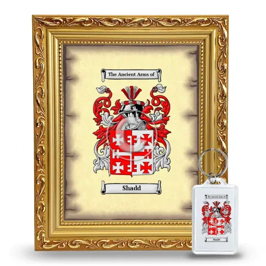 Shadd Framed Coat of Arms and Keychain - Gold