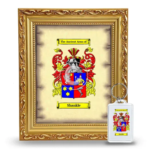 Shankle Framed Coat of Arms and Keychain - Gold