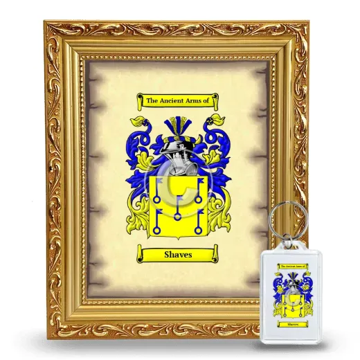 Shaves Framed Coat of Arms and Keychain - Gold