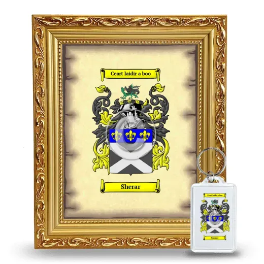 Sherar Framed Coat of Arms and Keychain - Gold