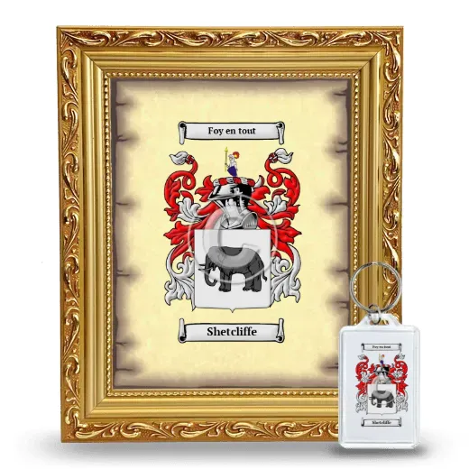 Shetcliffe Framed Coat of Arms and Keychain - Gold
