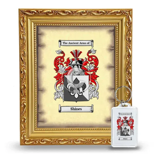 Shines Framed Coat of Arms and Keychain - Gold