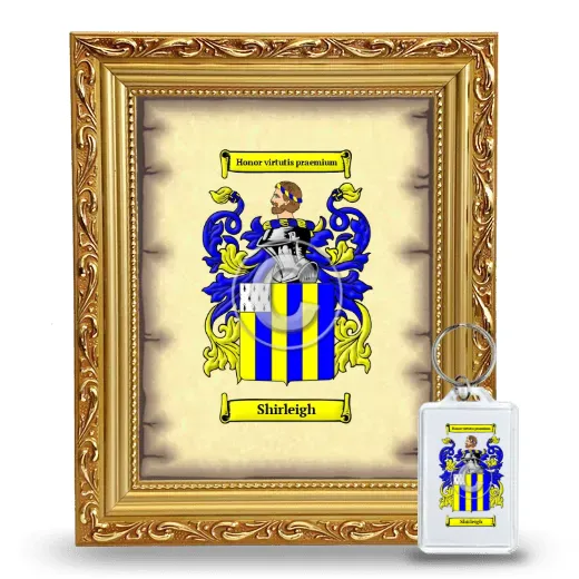 Shirleigh Framed Coat of Arms and Keychain - Gold