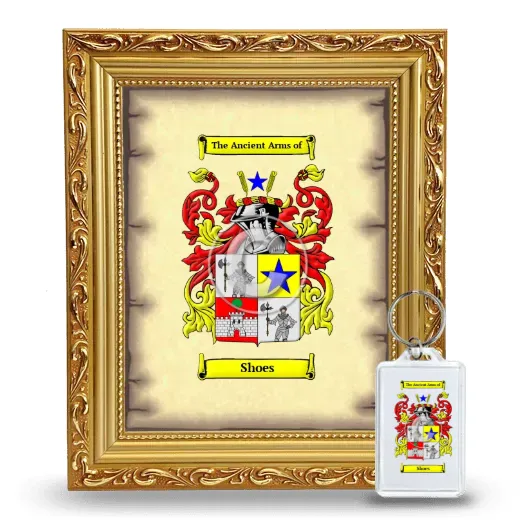 Shoes Framed Coat of Arms and Keychain - Gold