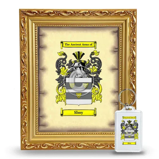 Shuy Framed Coat of Arms and Keychain - Gold