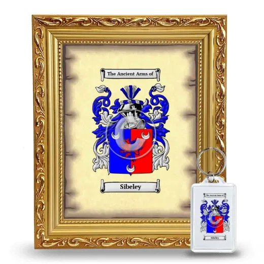 Sibeley Framed Coat of Arms and Keychain - Gold