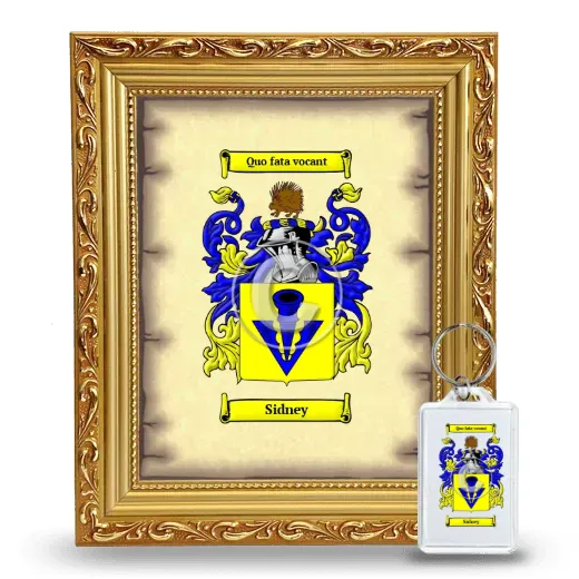 Sidney Framed Coat of Arms and Keychain - Gold