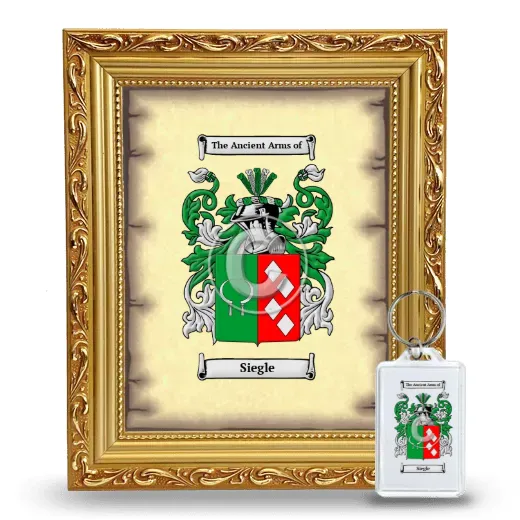 Siegle Framed Coat of Arms and Keychain - Gold