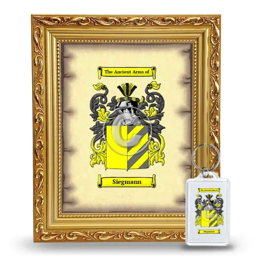 Siegmann Framed Coat of Arms and Keychain - Gold
