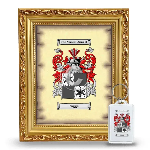 Siggs Framed Coat of Arms and Keychain - Gold