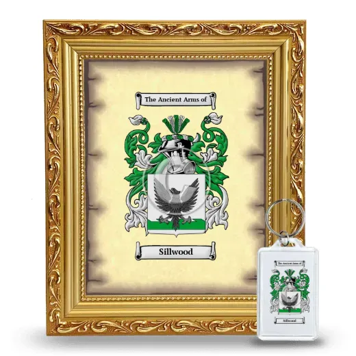 Sillwood Framed Coat of Arms and Keychain - Gold