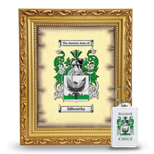 Sillworthy Framed Coat of Arms and Keychain - Gold