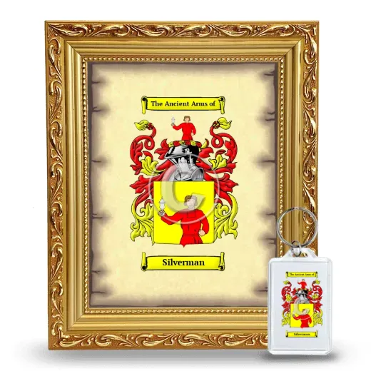 Silverman Framed Coat of Arms and Keychain - Gold