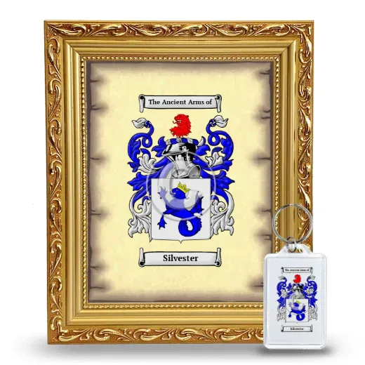 Silvester Framed Coat of Arms and Keychain - Gold