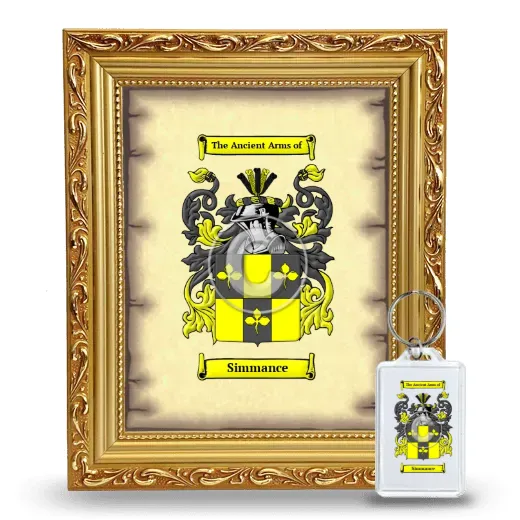 Simmance Framed Coat of Arms and Keychain - Gold