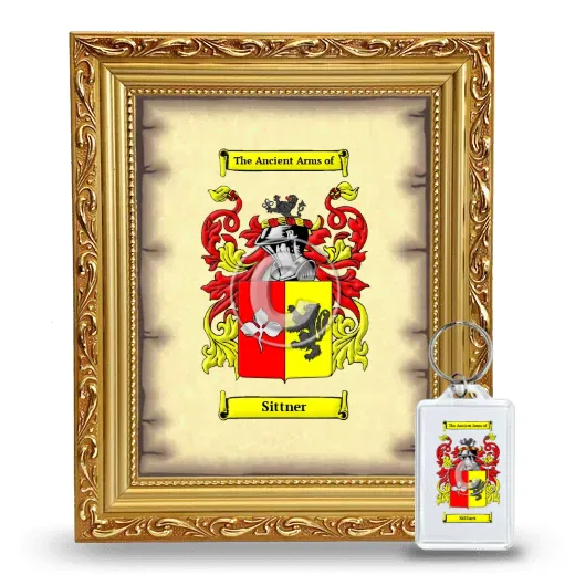 Sittner Framed Coat of Arms and Keychain - Gold