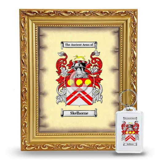 Skelhorne Framed Coat of Arms and Keychain - Gold