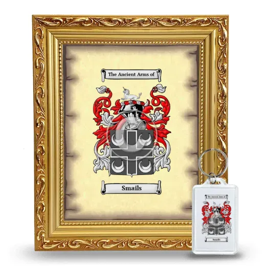 Smails Framed Coat of Arms and Keychain - Gold