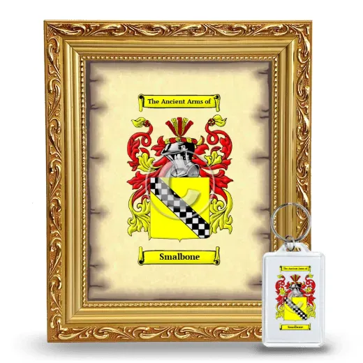Smalbone Framed Coat of Arms and Keychain - Gold