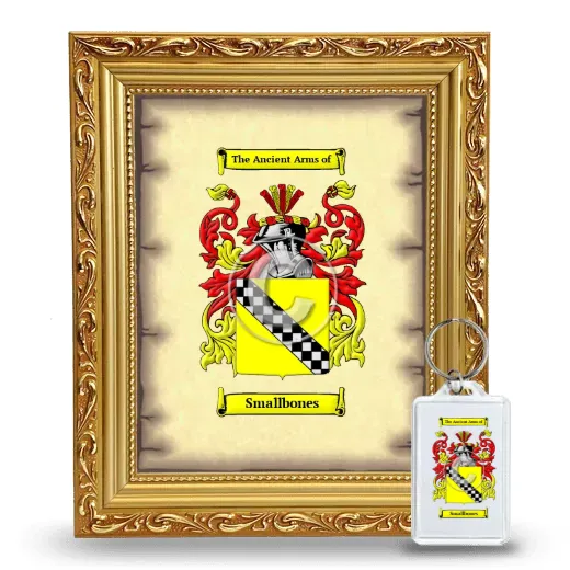 Smallbones Framed Coat of Arms and Keychain - Gold