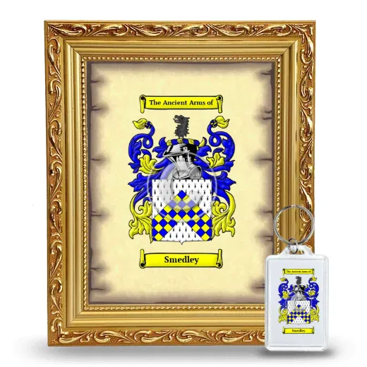 Smedley Framed Coat of Arms and Keychain - Gold