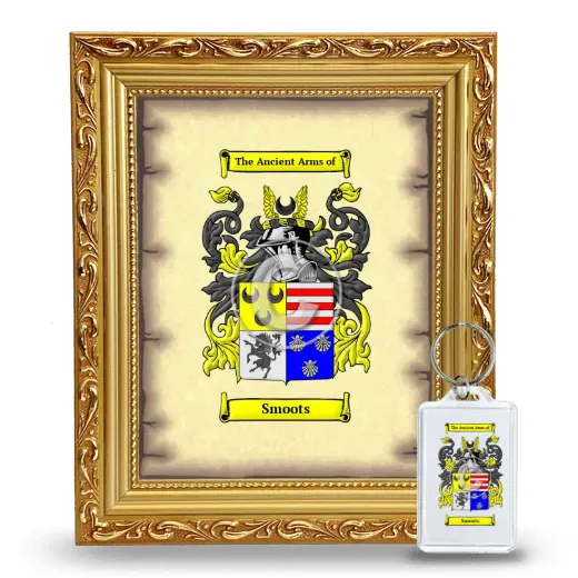 Smoots Framed Coat of Arms and Keychain - Gold