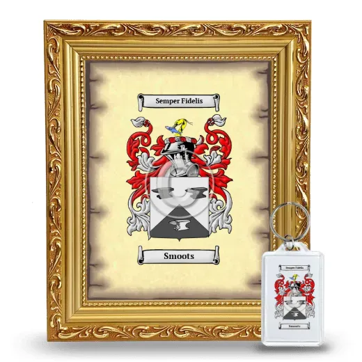 Smoots Framed Coat of Arms and Keychain - Gold