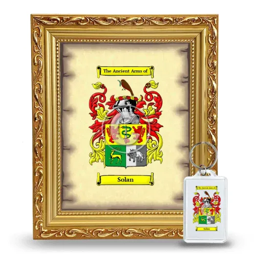Solan Framed Coat of Arms and Keychain - Gold