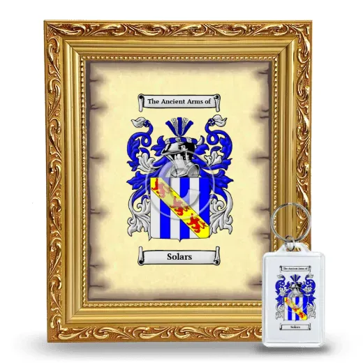 Solars Framed Coat of Arms and Keychain - Gold