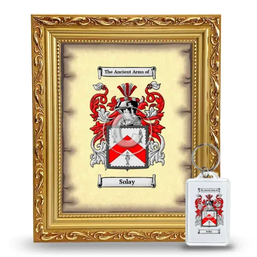 Solay Framed Coat of Arms and Keychain - Gold