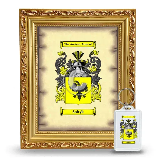 Soltyk Framed Coat of Arms and Keychain - Gold