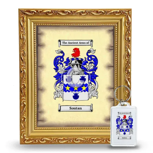 Soutan Framed Coat of Arms and Keychain - Gold