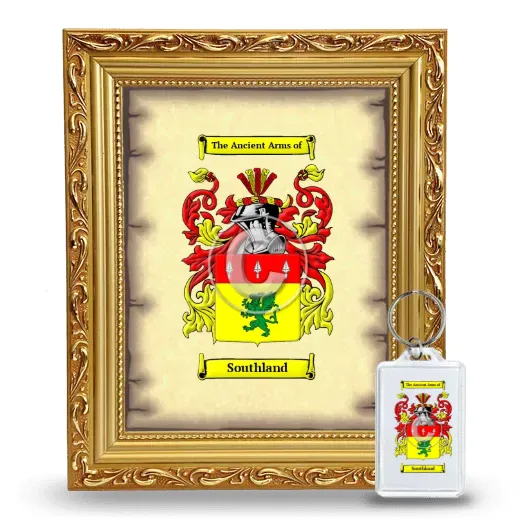 Southland Framed Coat of Arms and Keychain - Gold