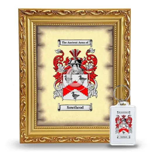 Sowthcod Framed Coat of Arms and Keychain - Gold